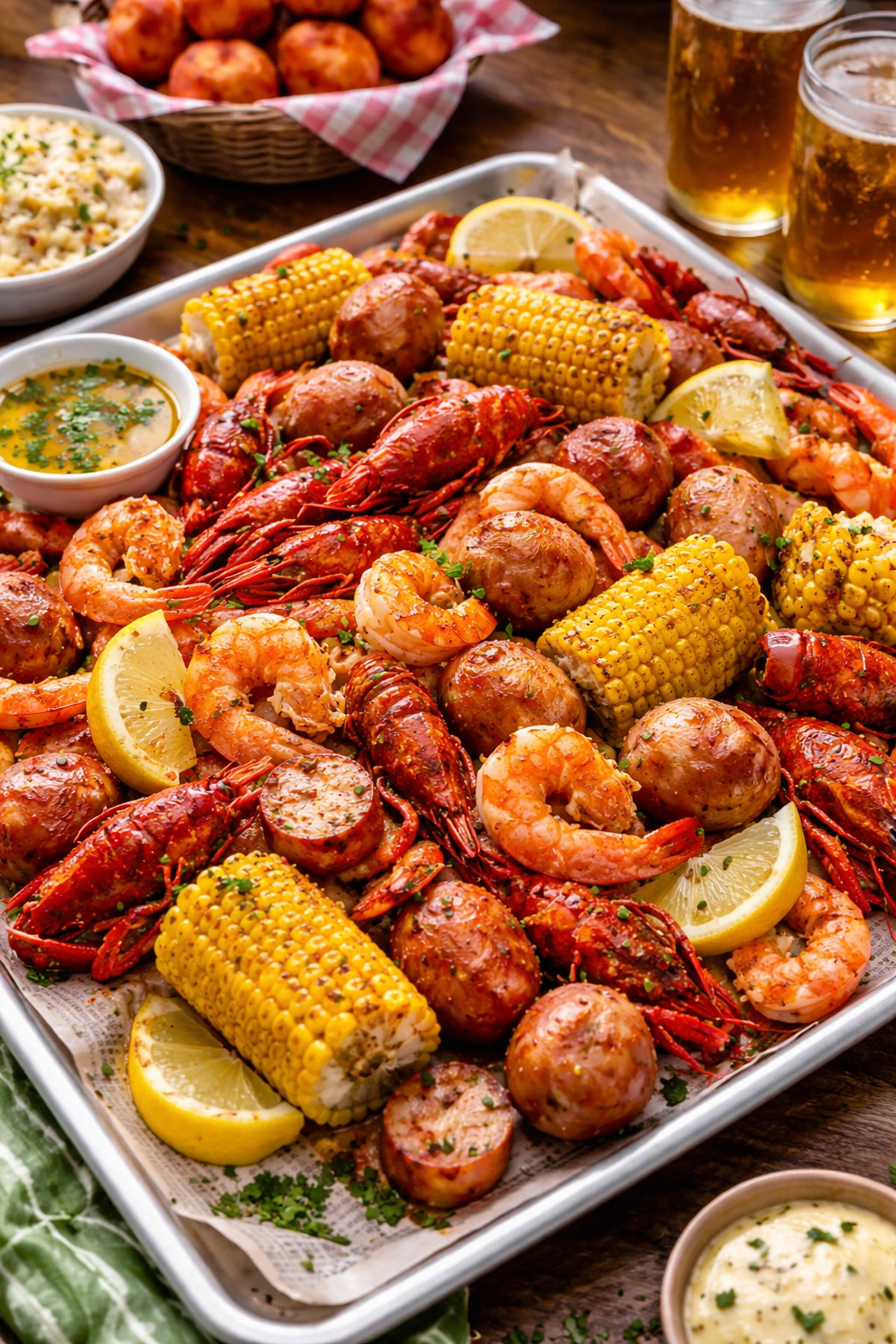 色鮮やかなアラバマのシーフード料理