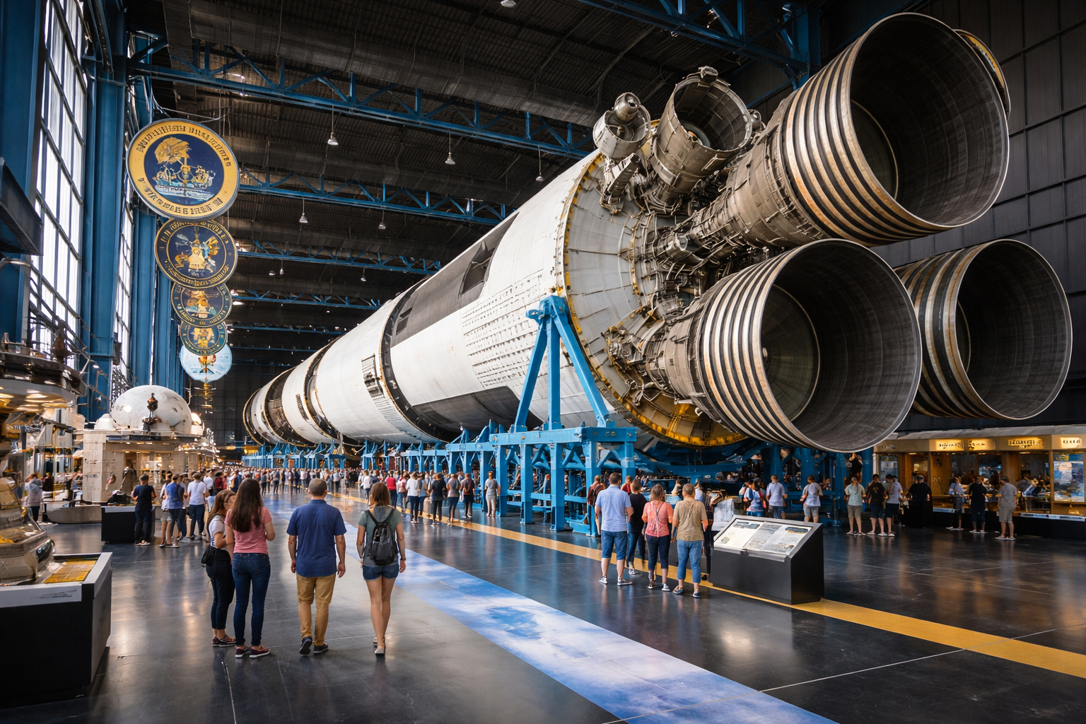 巨大なサターンV展示ホールの内部