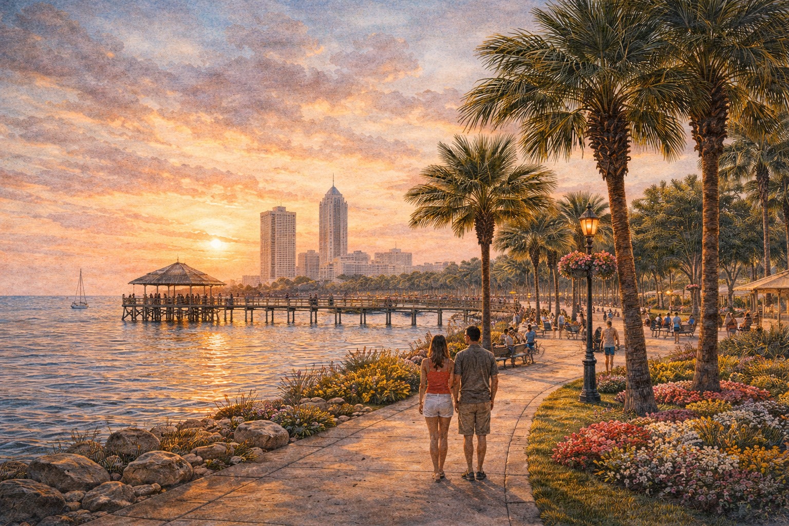 港町 Mobile の海辺を思わせる風景